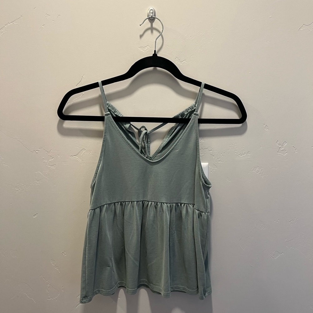 AE FOREST GREEN CROPPED TIE TANK